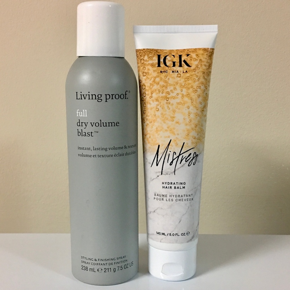 Living Proof Spray + IGK Mistress Hair Balm Bundle